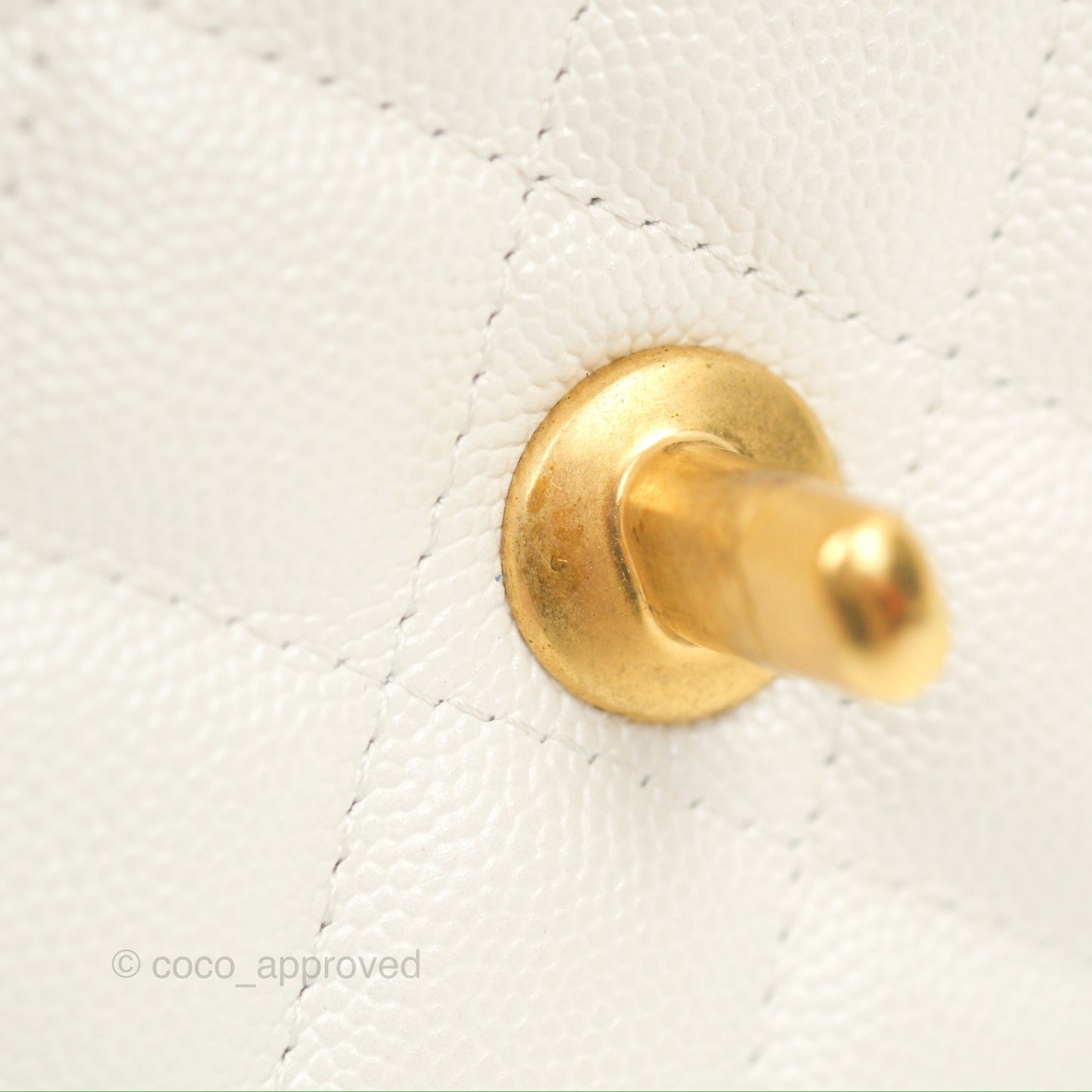 Chanel Wallet On Chain WOC Adjustable CC Chain Iridescent White Caviar Aged Gold Hardware