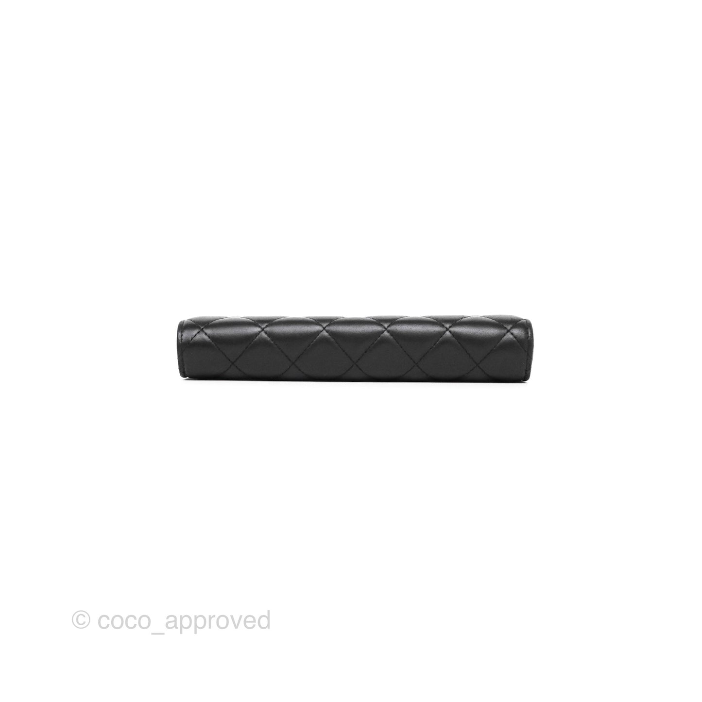 Chanel Classic Quilted Long Wallet Black Lambskin Silver Hardware