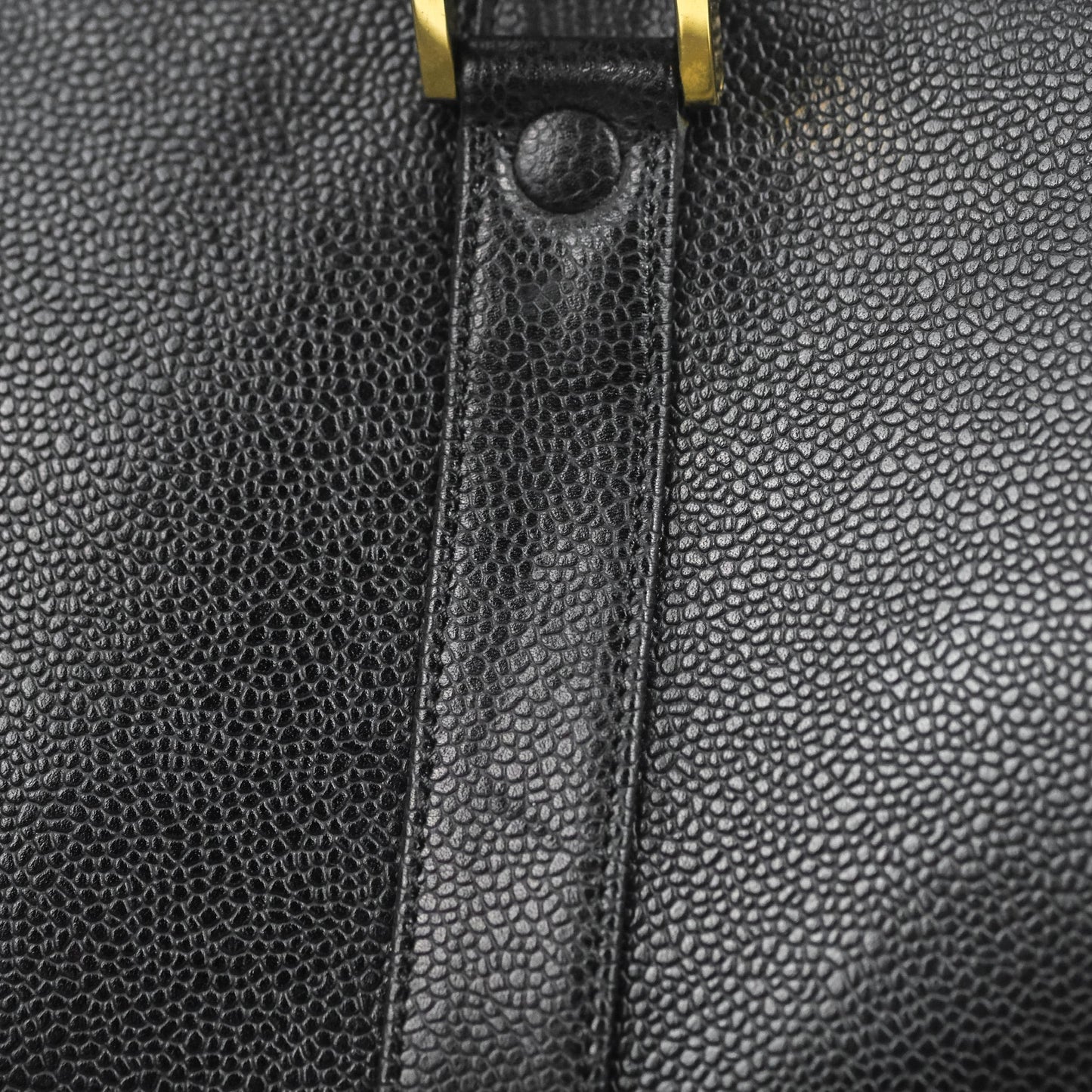 Chanel Vintage Boston Bag Black Caviar Gold Hardware