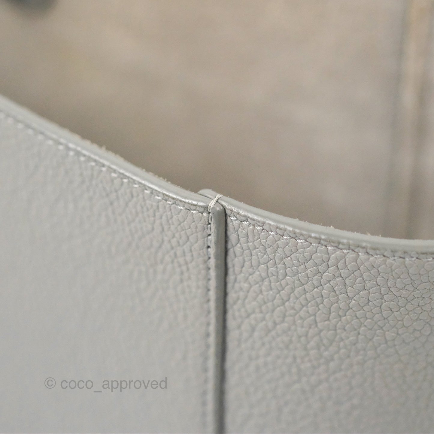 Celine Sangle Bucket Bag Grained Calfskin Grey