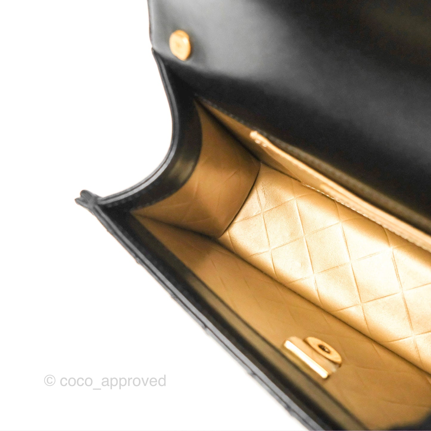 Chanel Mini Diana Flap Bag Black Calfskin Aged Gold Hardware 21B