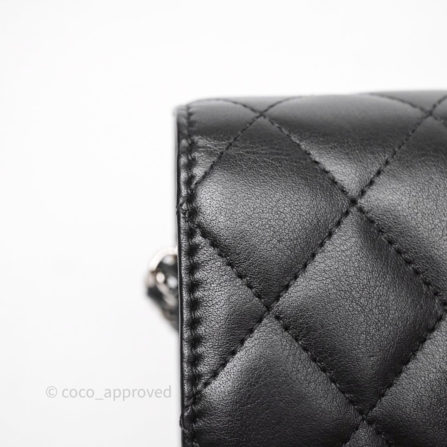 Chanel Cambon Line Wallet On Chain Black Lambskin Bag Silver Hardware