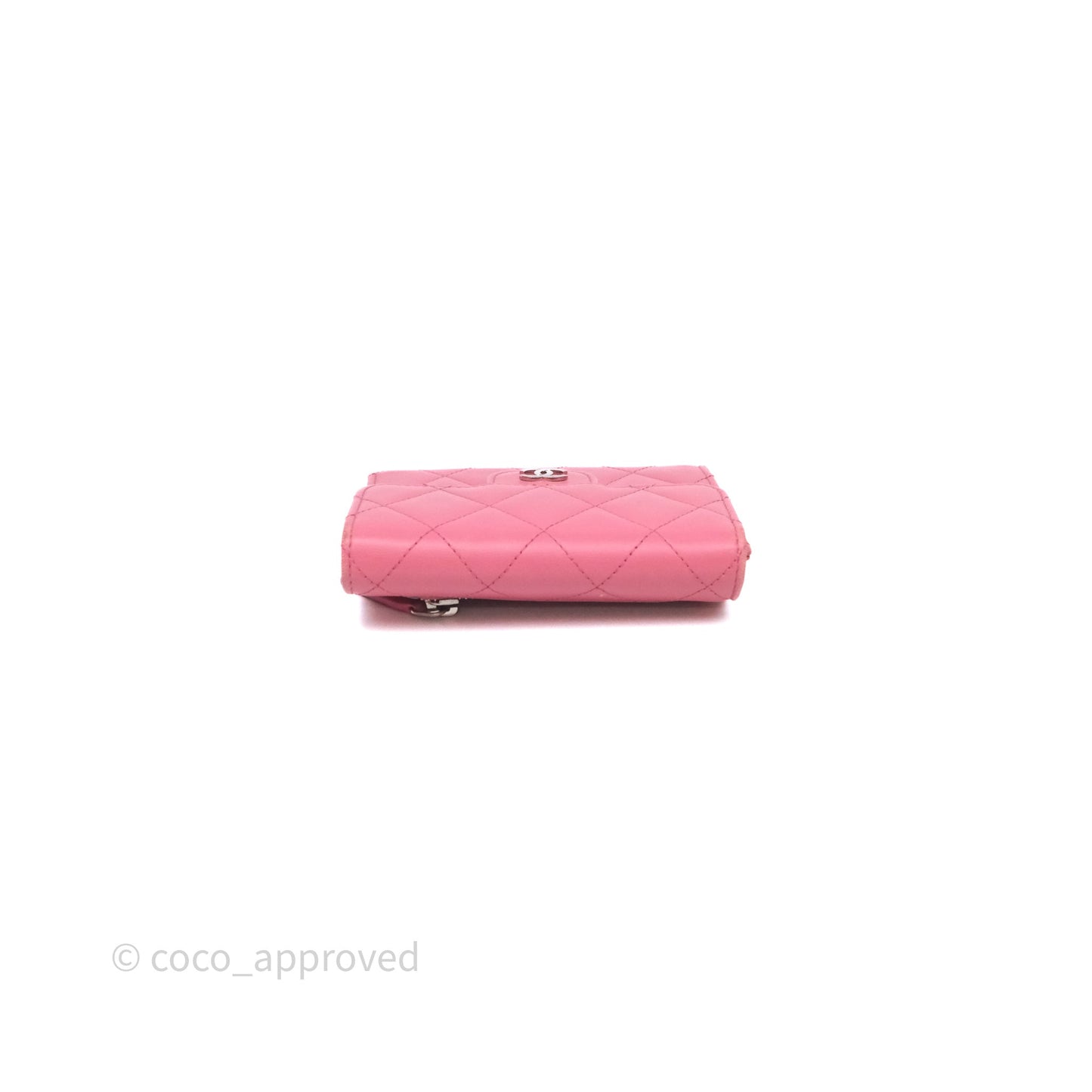 Chanel Classic Flap Wallet Pink Lambskin Silver Hardware