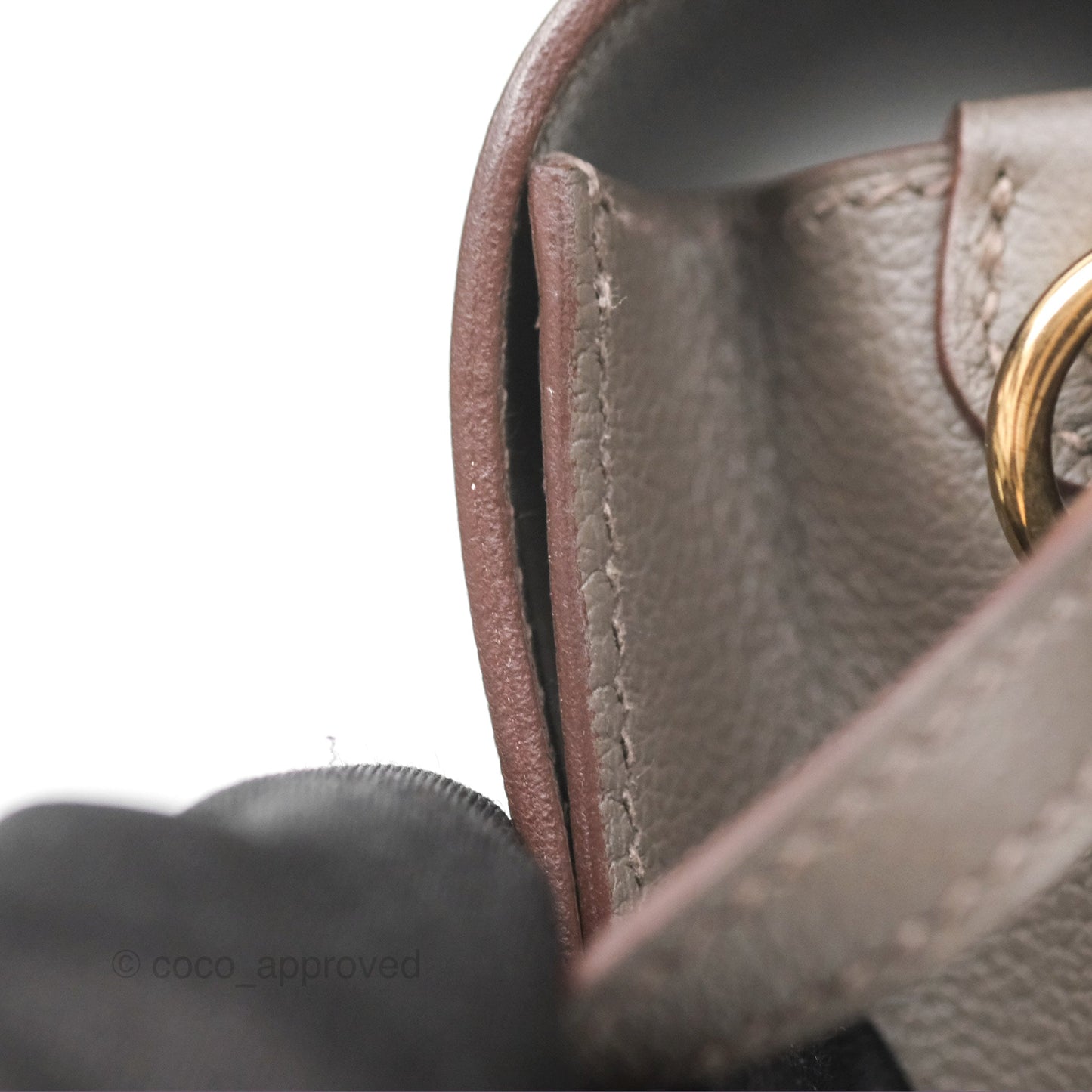 Hermès Roulis Mini 18 Gris Etain 8F Evercolor Gold Hardware