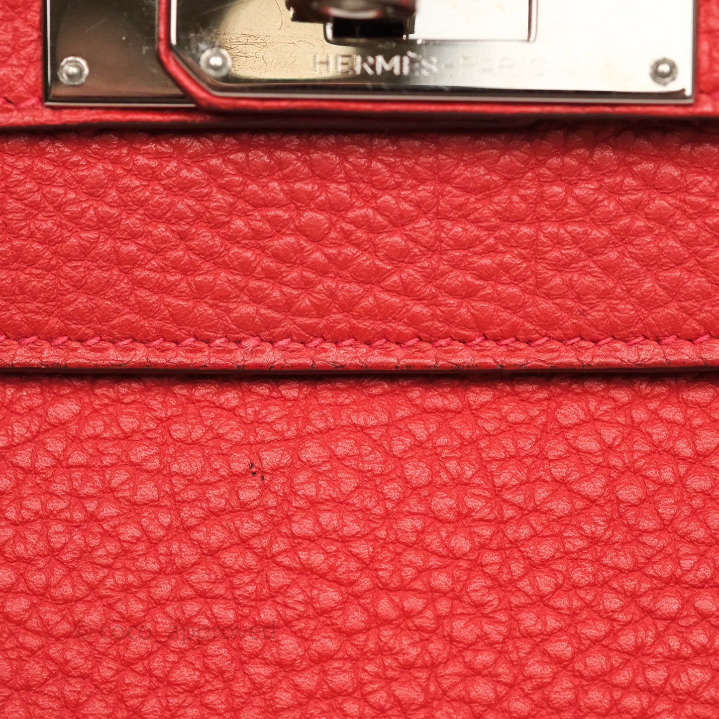 Hermès Kelly 35 Retourne Red Togo Palladium Hardware