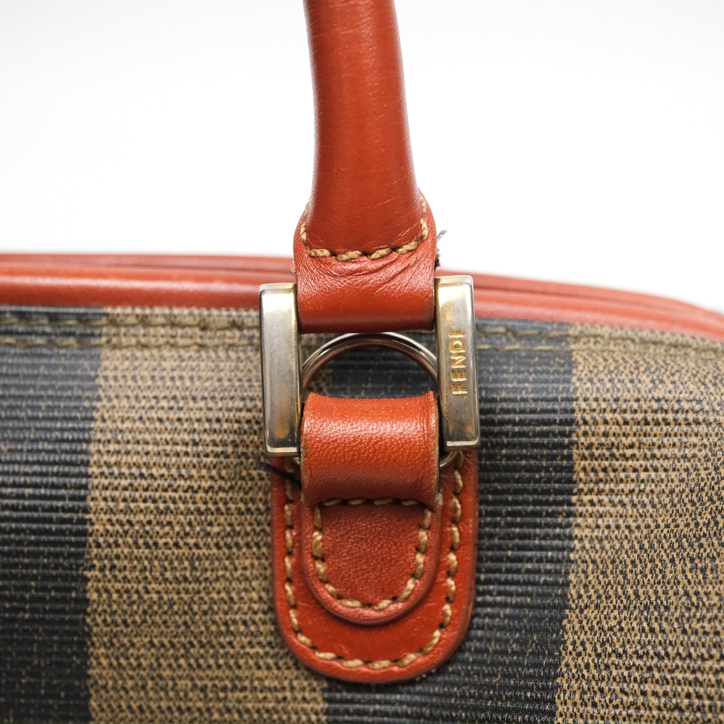 Fendi Mini Vintage Striped Boston Bag