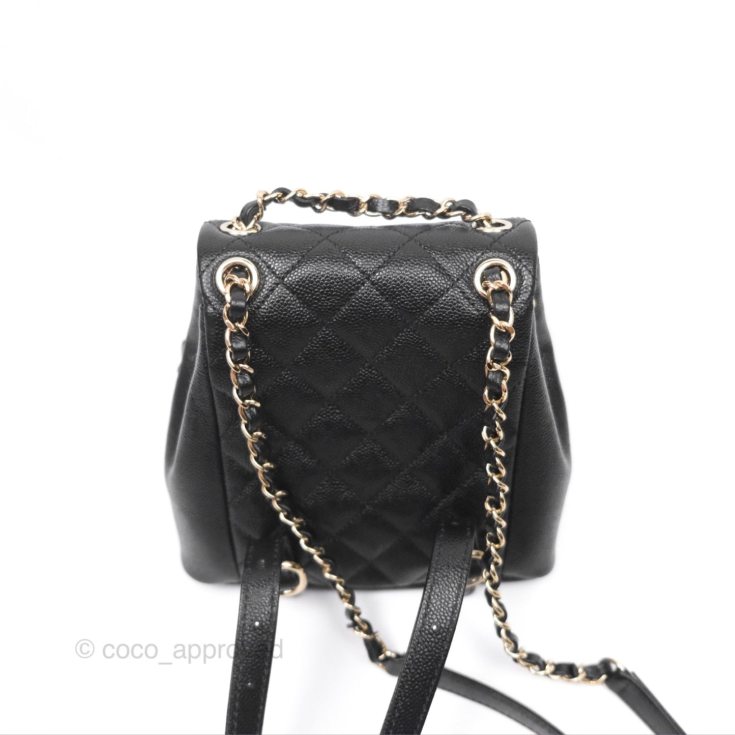 Chanel Duma Backpack Small Black Caviar Gold Hardware