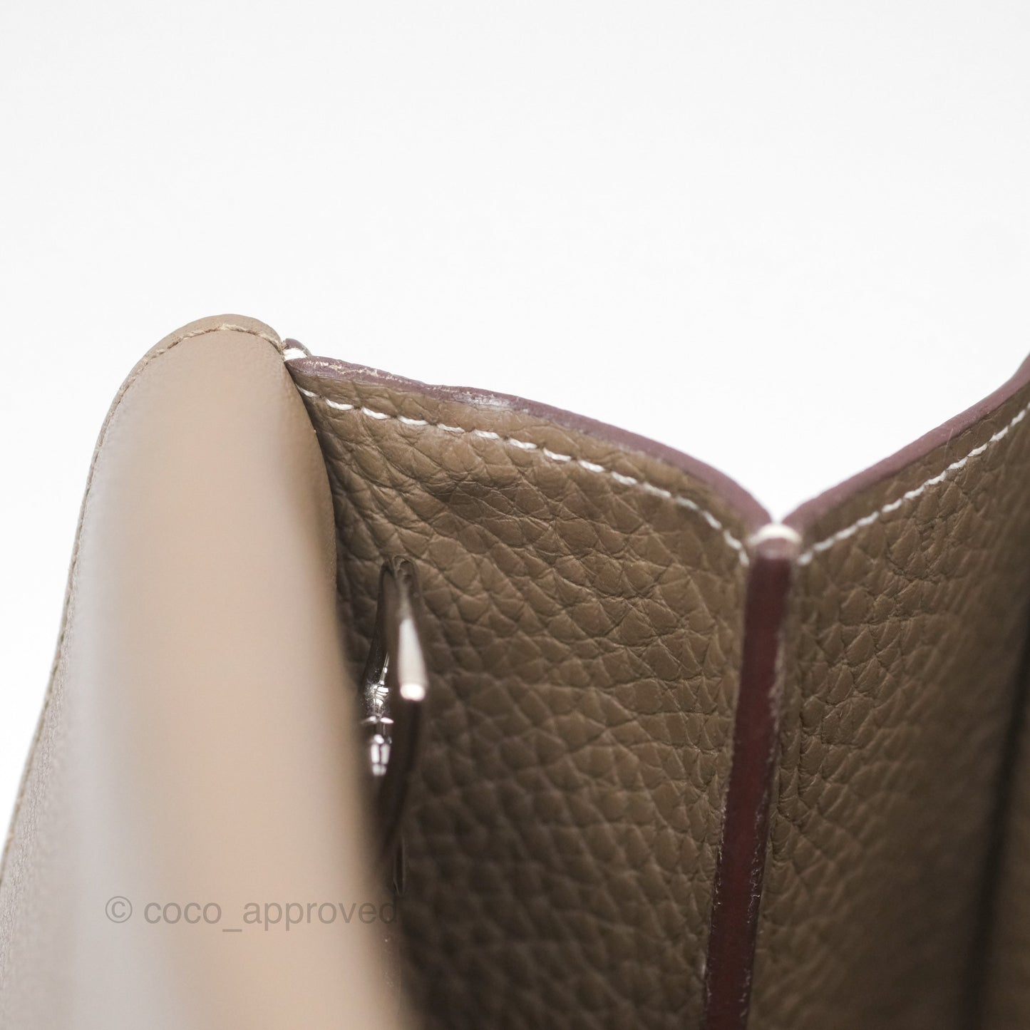 Hermès Halzan 31 Etoupe Clemence Palladium Hardware