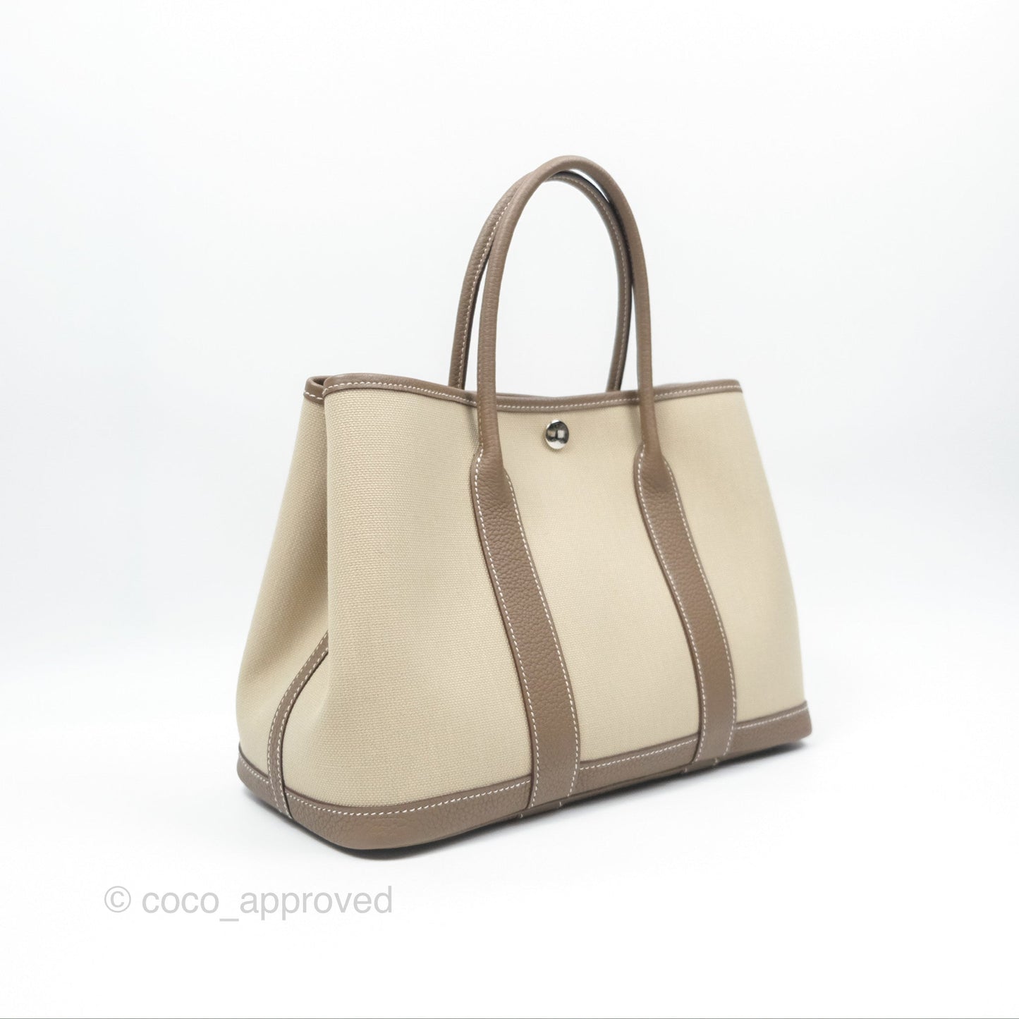 Hermès Garden Party 30 Toile Negonda Beton 8L / Etoupe 18