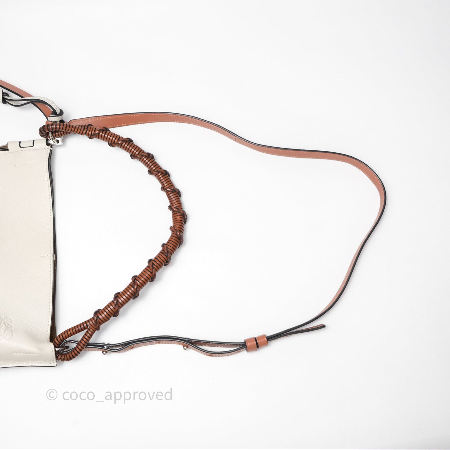 Loewe Gate Bucket Handle Bag Soft White Grained Calfskin