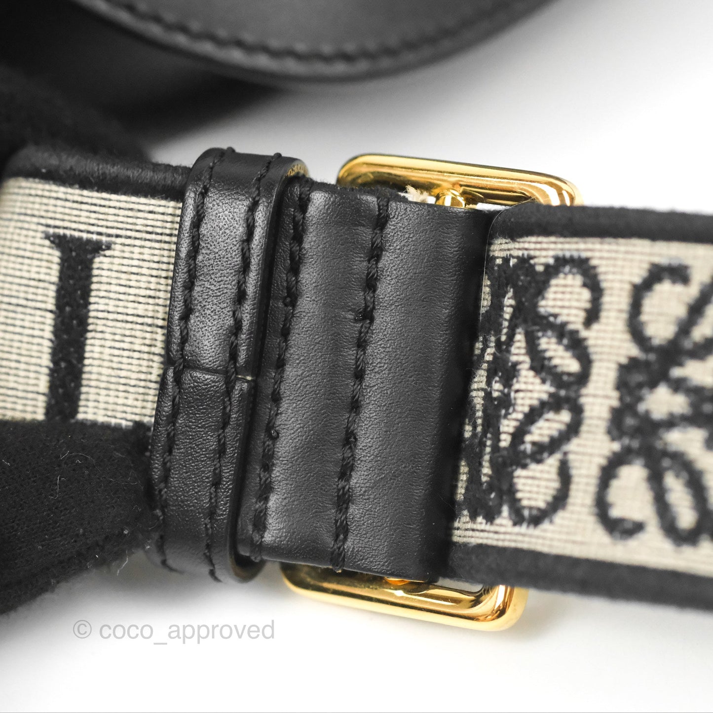 Loewe Mini Gate Dual Bag in Soft Calfskin & Jacquard Strap Black