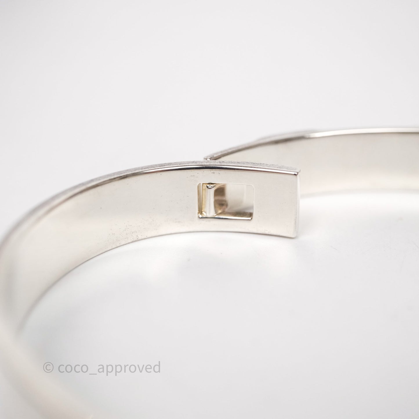 Hermes Collier de Chien Bracelet Sterling Silver Size SH