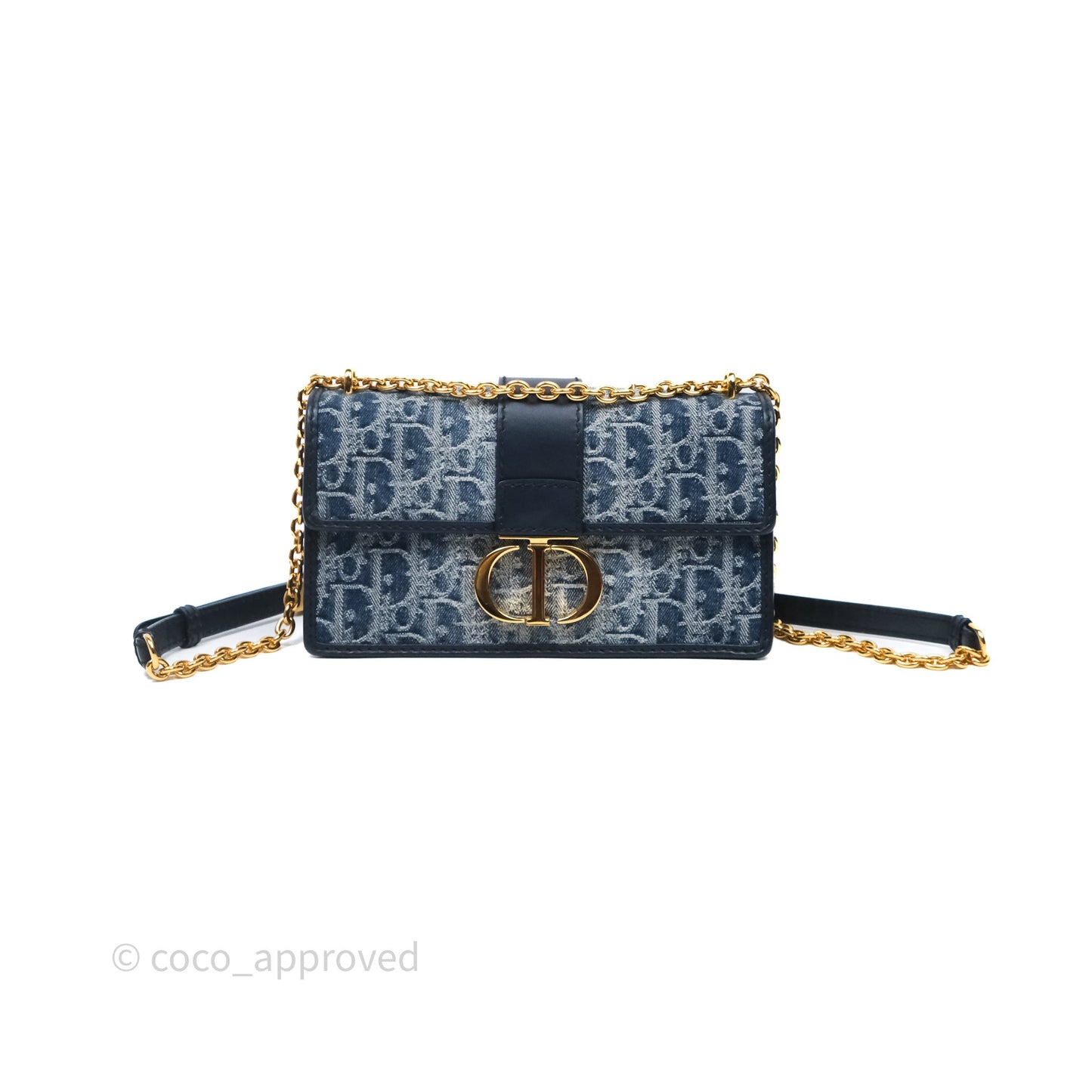 Christian Dior Montaigne East-West Bag Denim With Chain