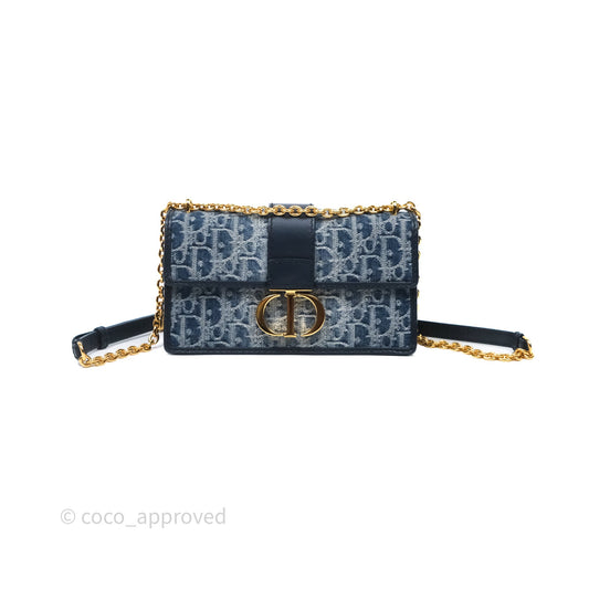Christian Dior Montaigne East-West Bag Denim With Chain
