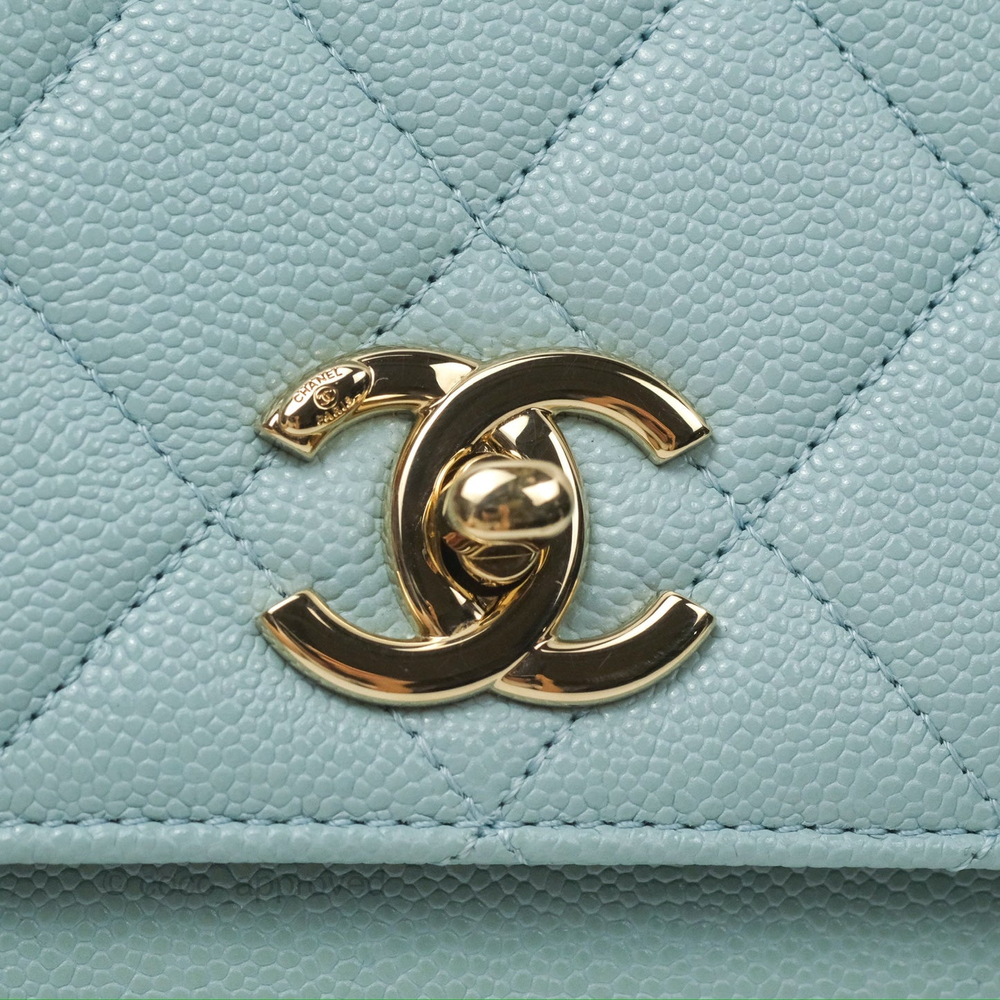 Chanel Quilted Small Business Affinity Flap Blue Caviar Gold Hardware