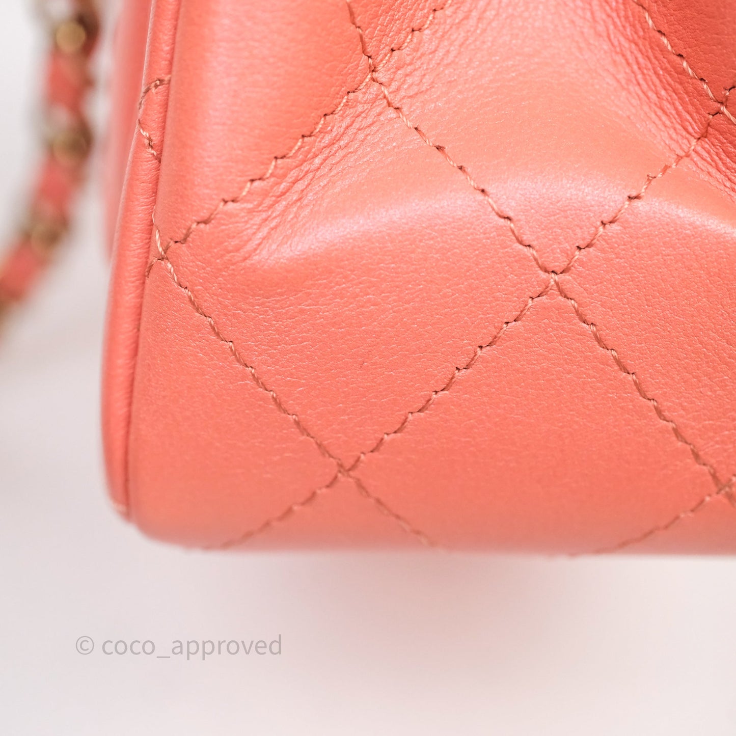 Chanel Mini Square Flap Quilted Pink Lambskin Gold Hardware