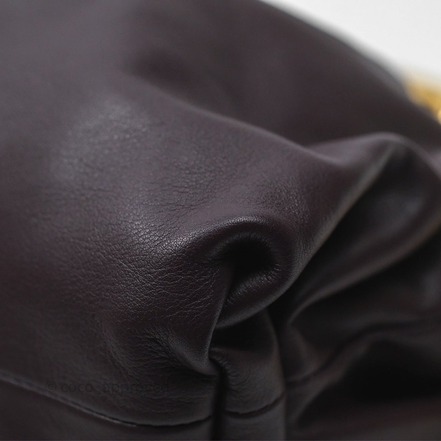 Bottega Veneta Chain Pouch Brown Calfskin Gold Hardware