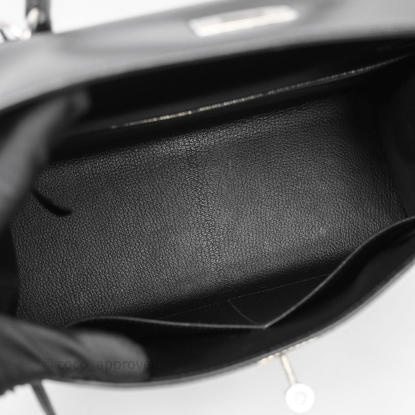 Hermès Kelly 28 Sellier Black Noir 89 Box Leather Palladium Hardware