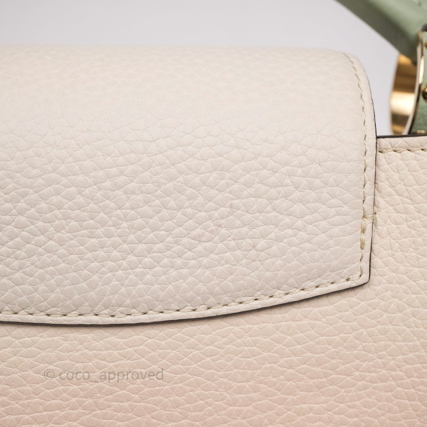 Louis Vuitton Capucines BB Creme Rose Jade Taurillon Leather Gold Hardware