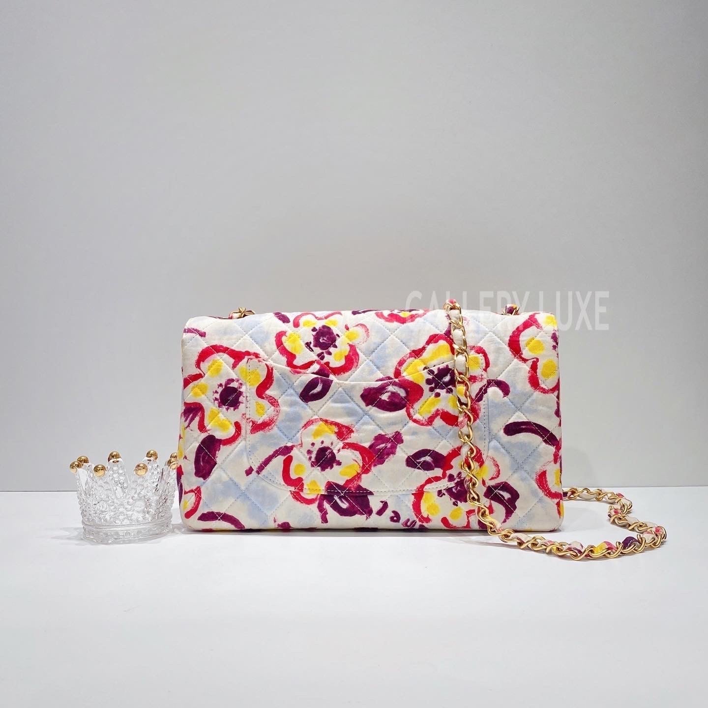 No.3353-Chanel Vintage Print Flower Flap Bag