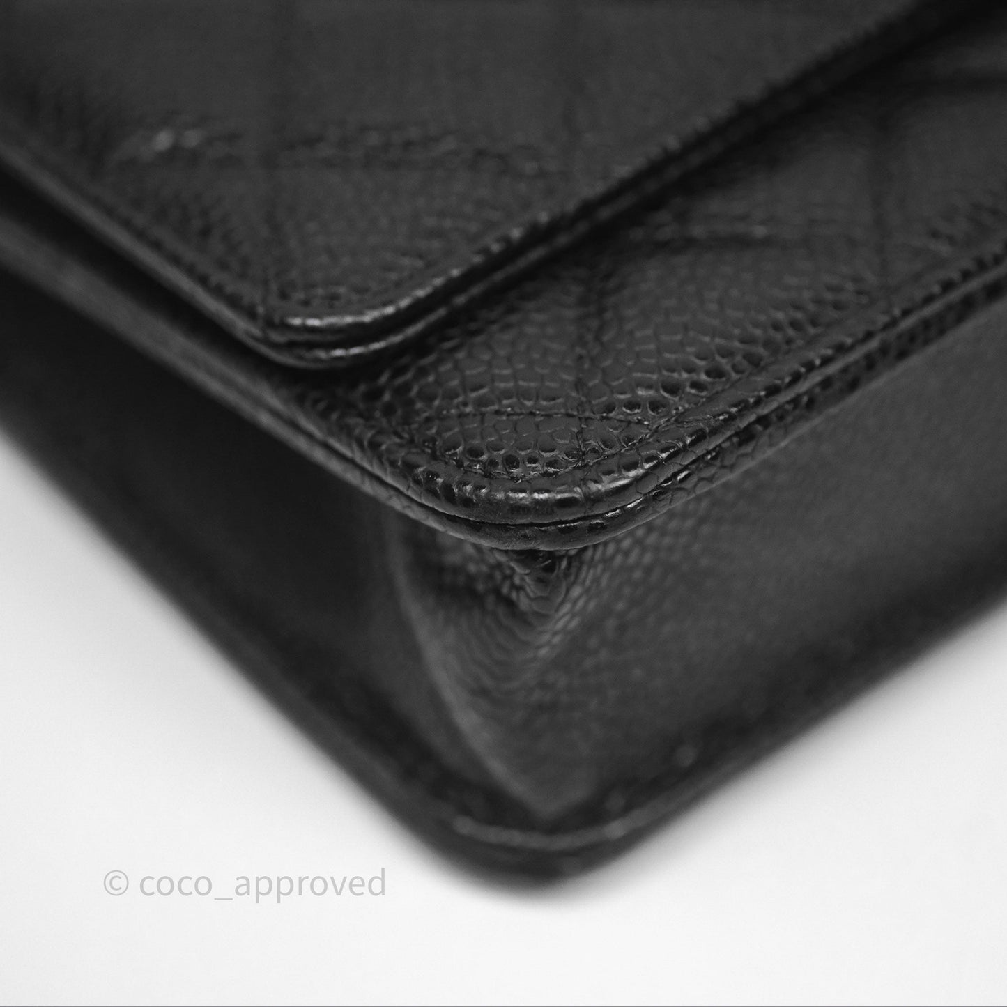 Chanel Classic Wallet On Chain WOC Quilted Black Caviar Gold Hardware