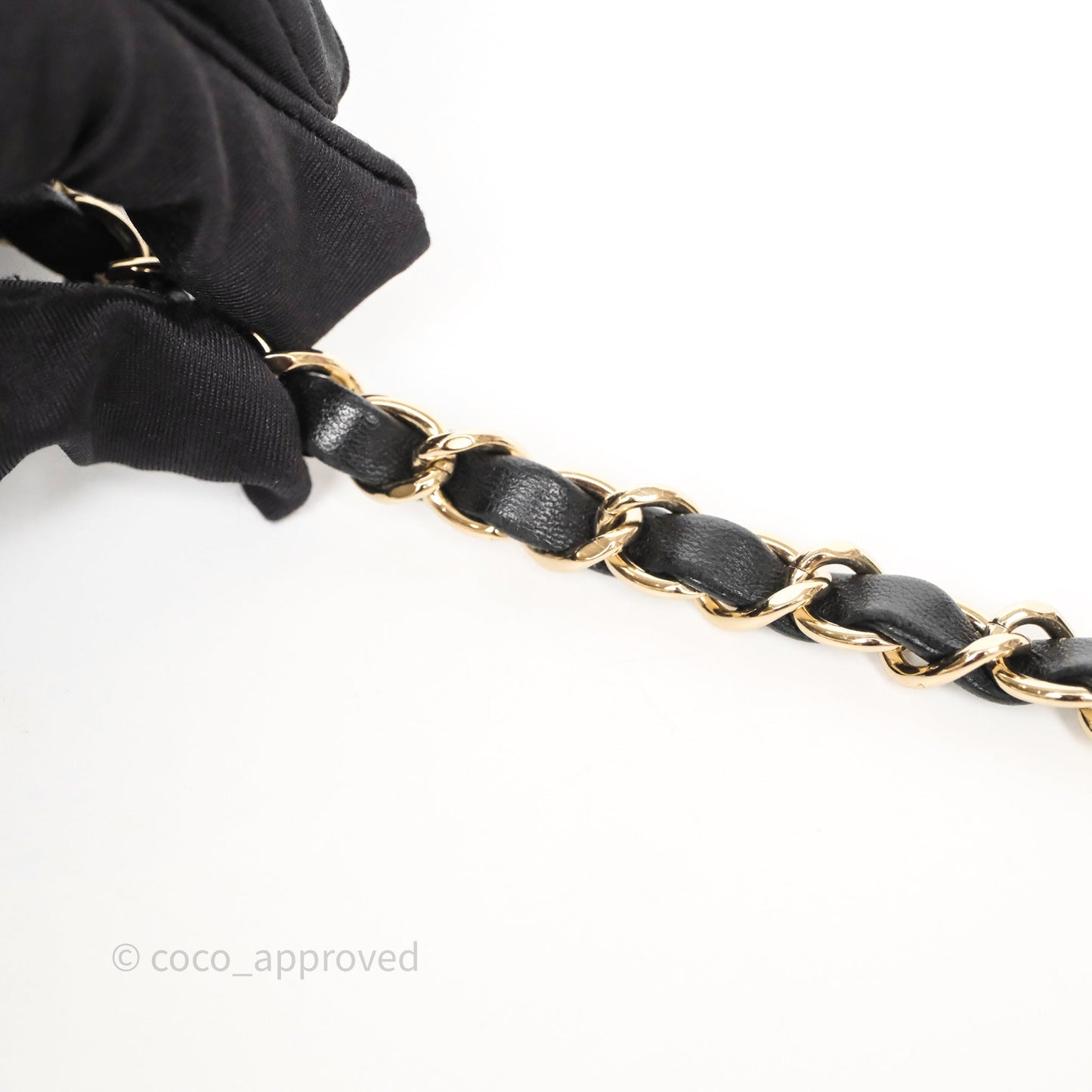 Chanel Mini Square Quilted Black Lambskin Gold Hardware