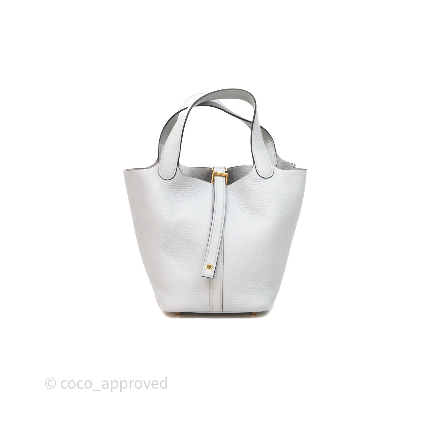 Hermès Picotin 18 Bleu Pâle 08 Clemence Gold Hardware