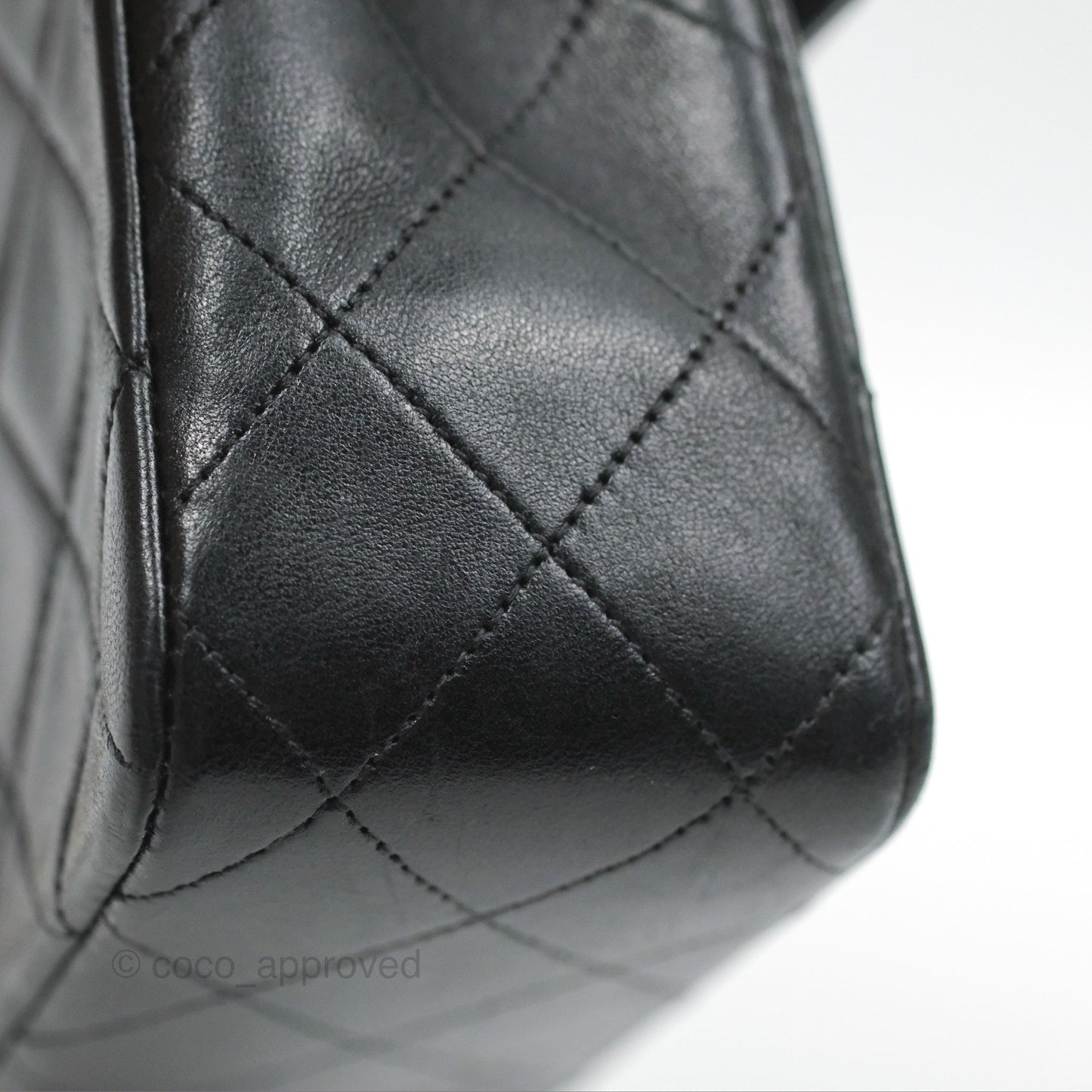 Chanel Vintage Square Flap Bag Black Lambskin 24K Gold Hardware