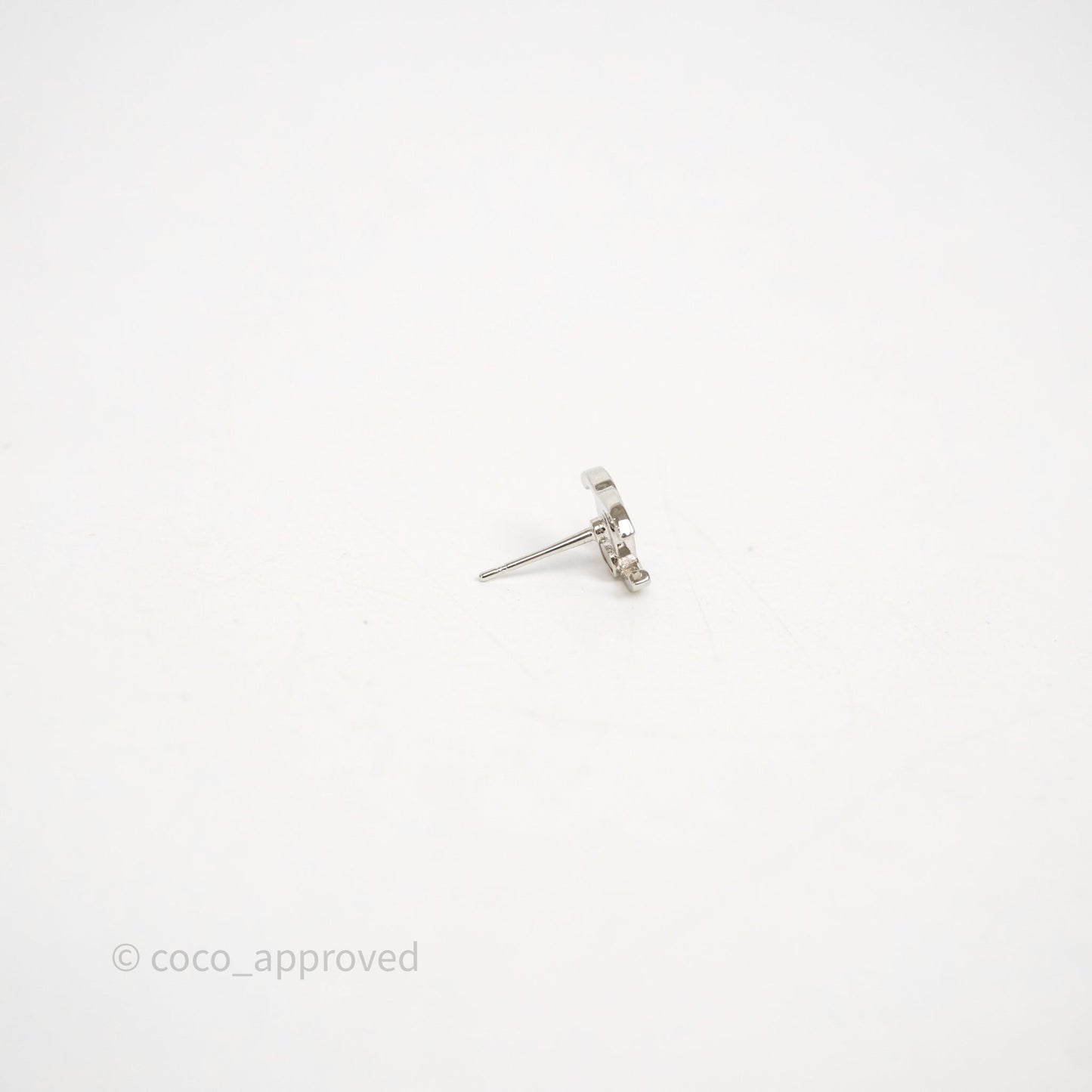 Chanel Double CC Earrings Silver Tone 26S