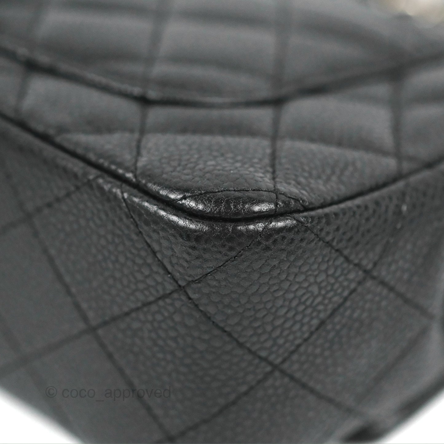 Chanel Quilted Mini Rectangular Flap Black Caviar Silver Hardware