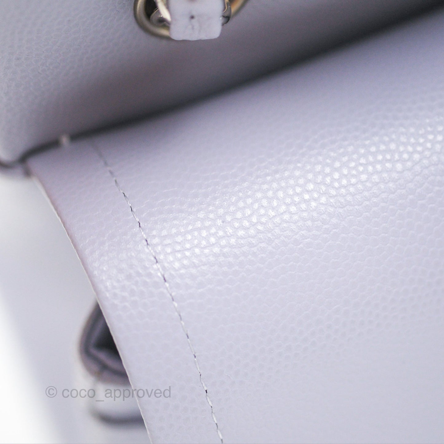 Chanel Small Classic Quilted Flap Lilac Caviar Silver Hardware 21K