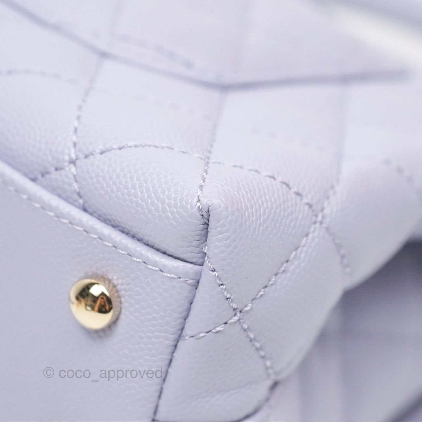 Chanel Small Coco Handle Quilted Lilac Caviar Gold Hardware