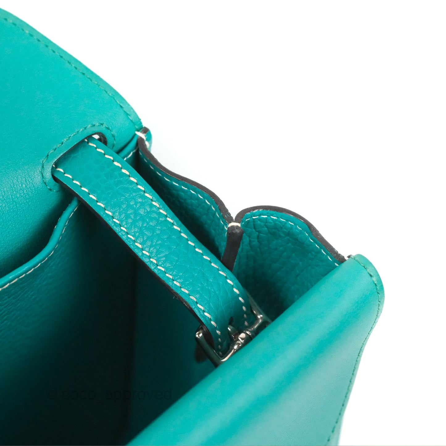 Hermès Halzan 31 Vert Verone Clemence Palladium Hardware