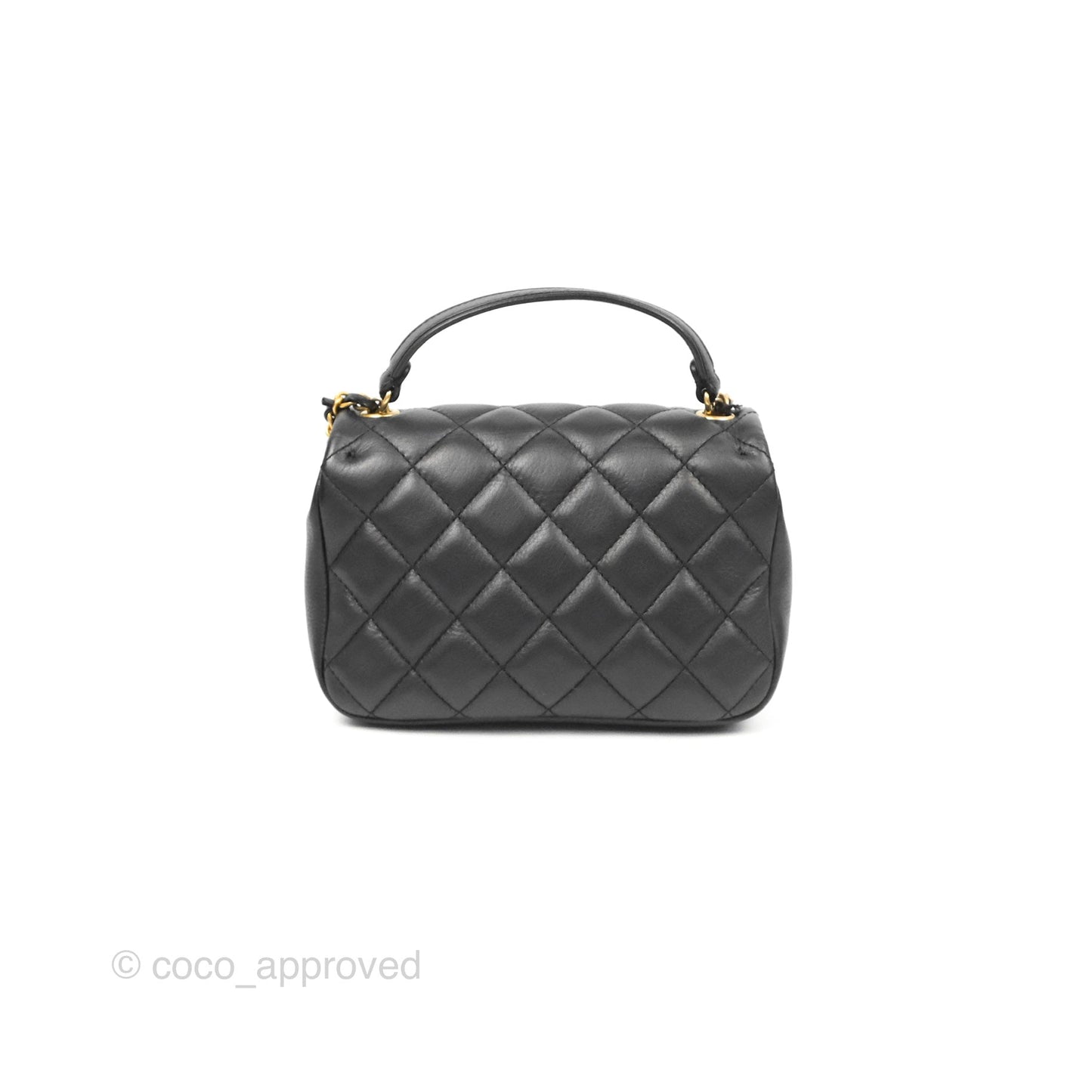 Chanel Small Day Trip Quilted Black Calfskin Gold Hardware