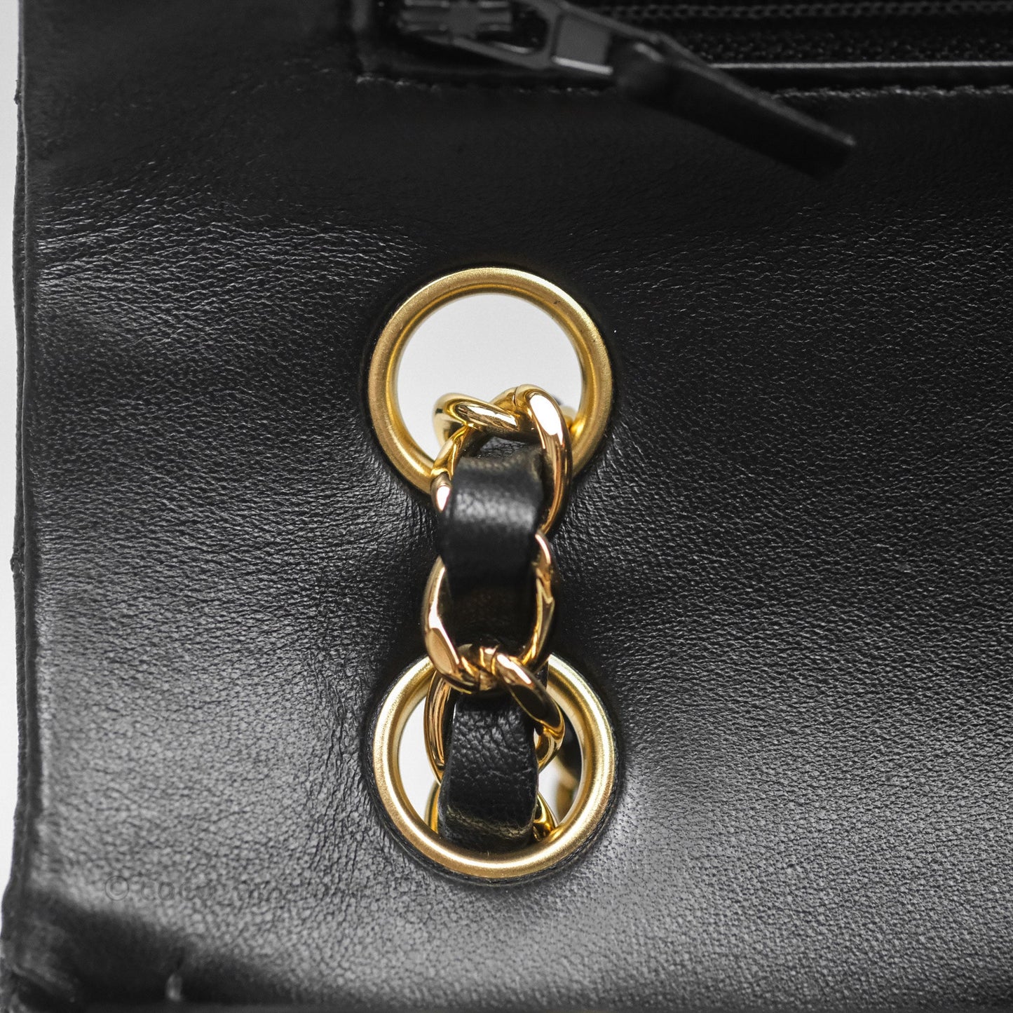 Chanel Classic M/L Medium Flap Quilted Black Lambskin Gold Hardware