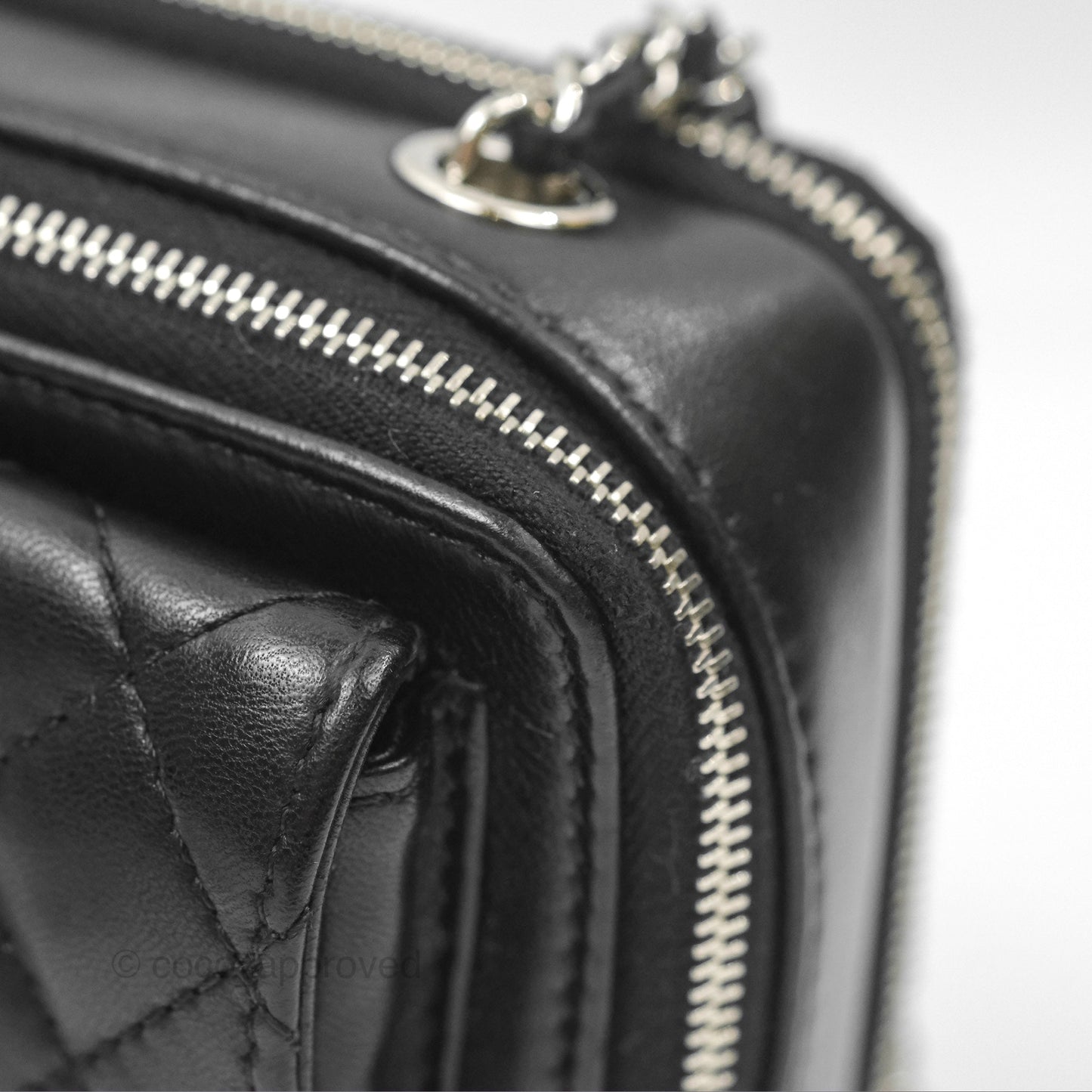 Chanel Small Pocket Box Camera Case Black Lambskin Silver Hardware