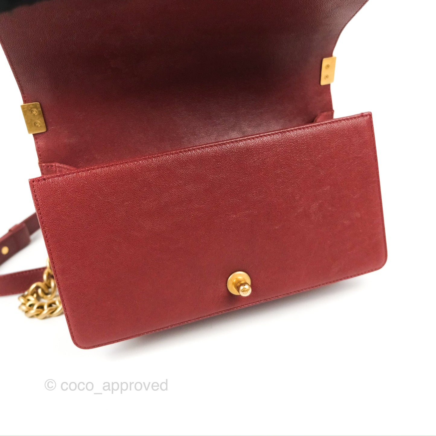 Chanel Quilted Medium Boy Burgundy Caviar Aged Gold Hardware