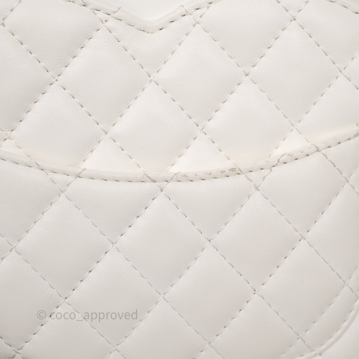 Chanel Large Heart Bag White Lambskin Gold Hardware