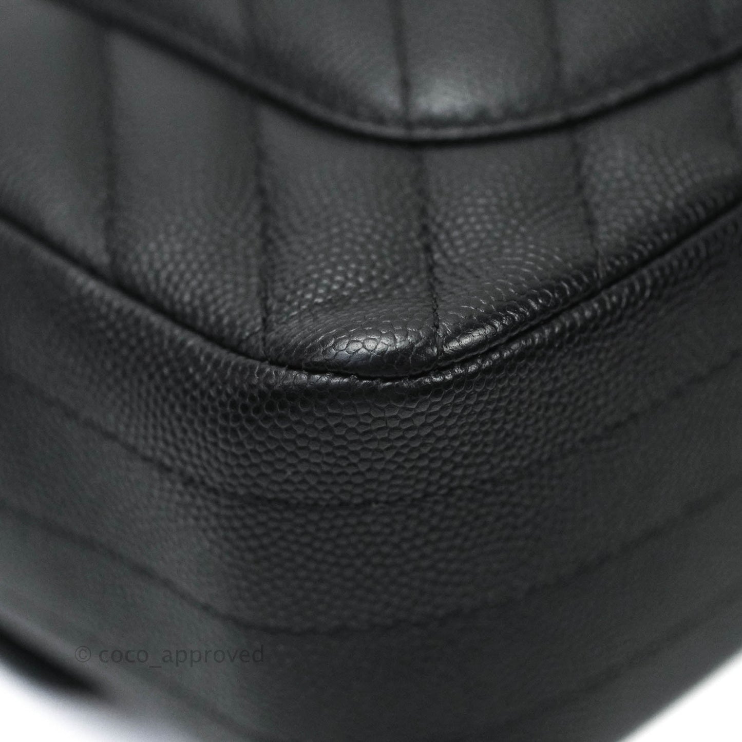 Chanel Mini Rectangular Chevron Caviar Black Silver Hardware