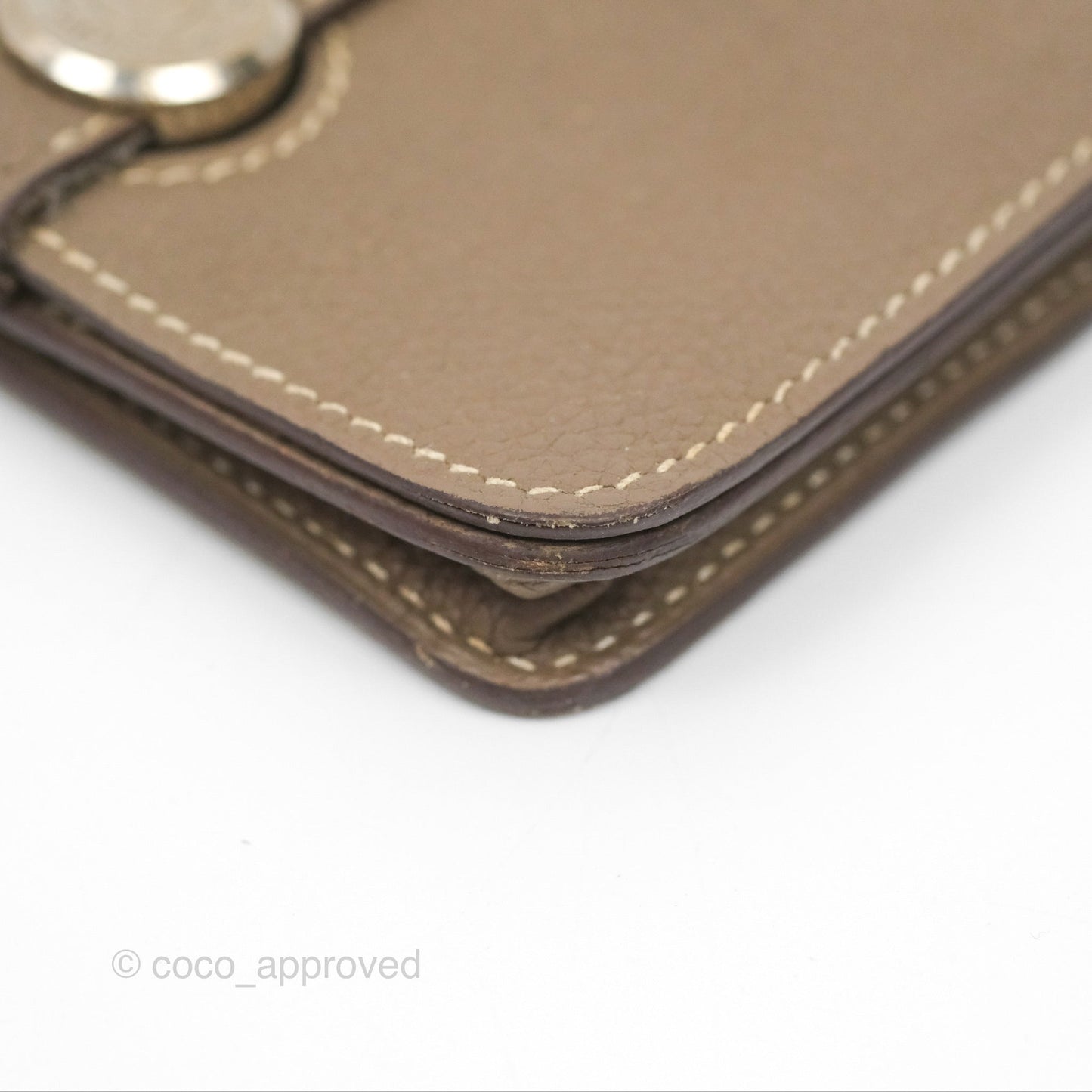 Hermes Dogon Card Case Etoupe Togo Palladium Hardware