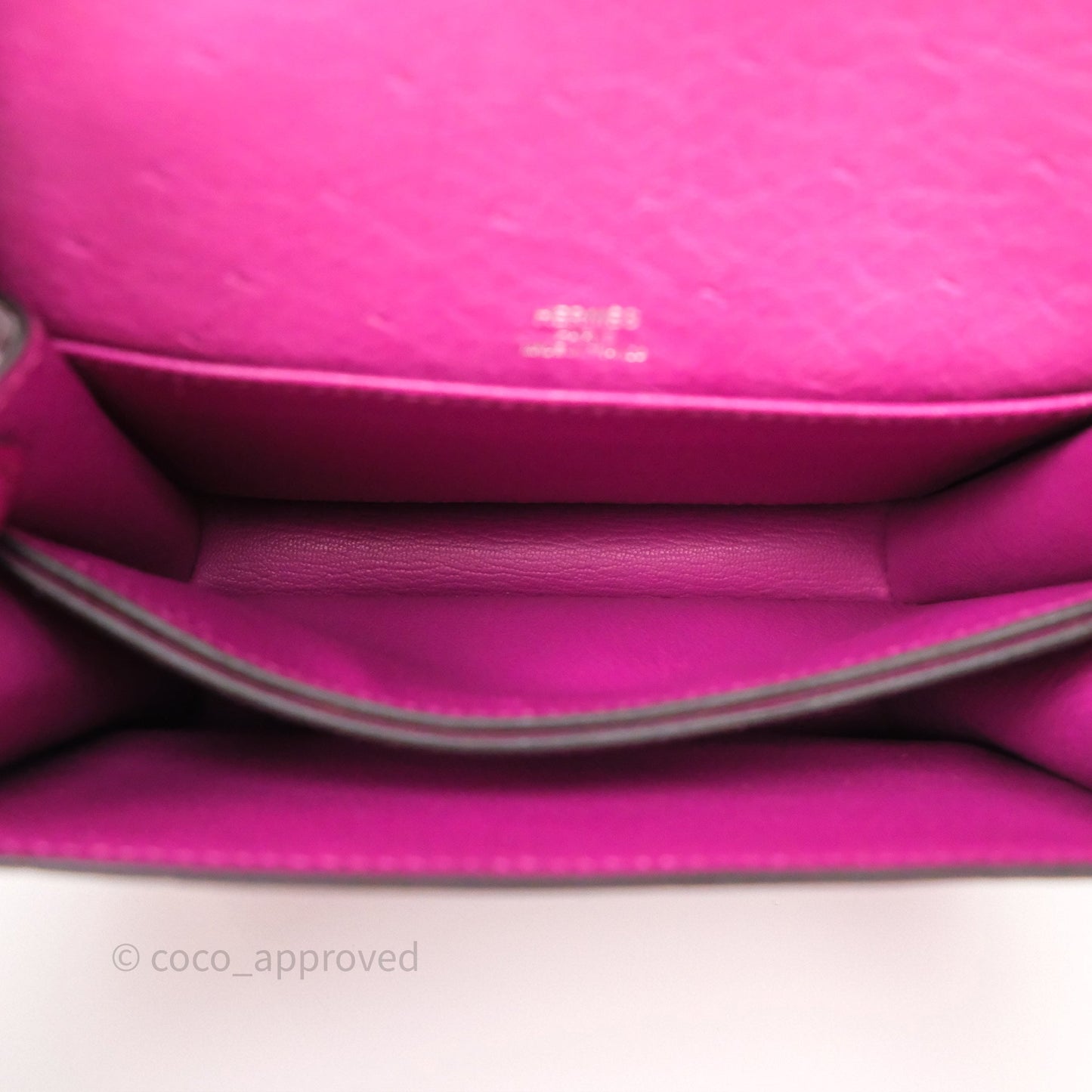 Hermès Roulis Mini 18 Rose Pourpre L3 Autruche Palladium Hardware