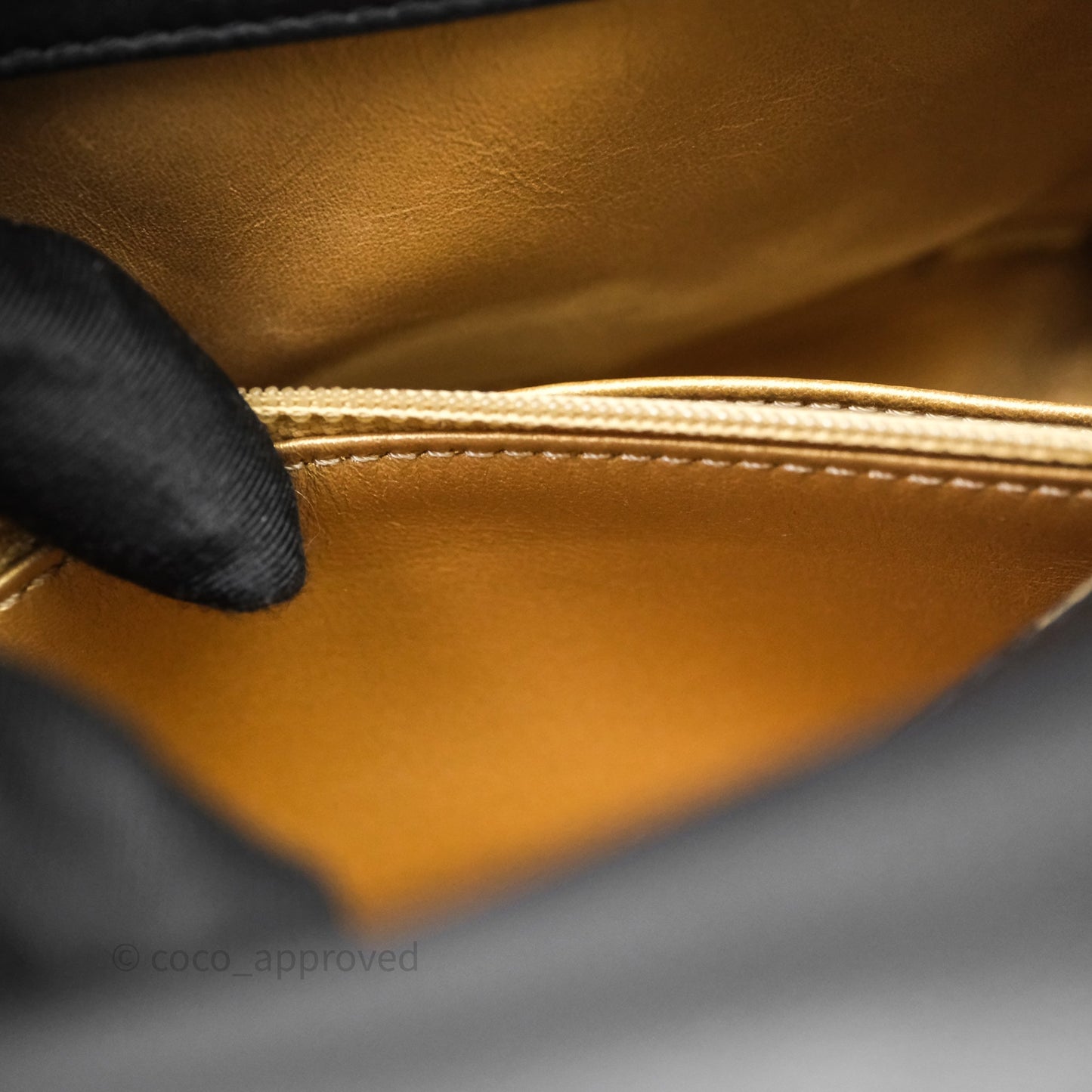 Chanel Pearl Crush Mini Square Quilted Black Lambskin Aged Gold Hardware