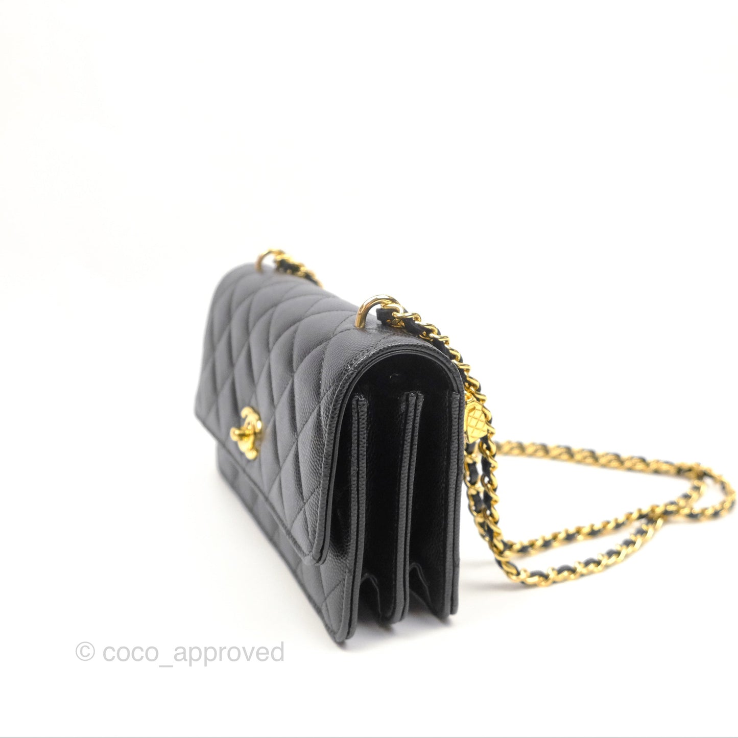 Chanel WOC Bag Charm Black Caviar Gold Hardware