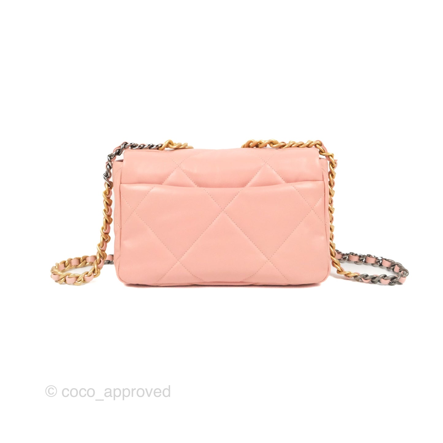 Chanel 19 Small Blush Pink Goatskin Mixed Hardware