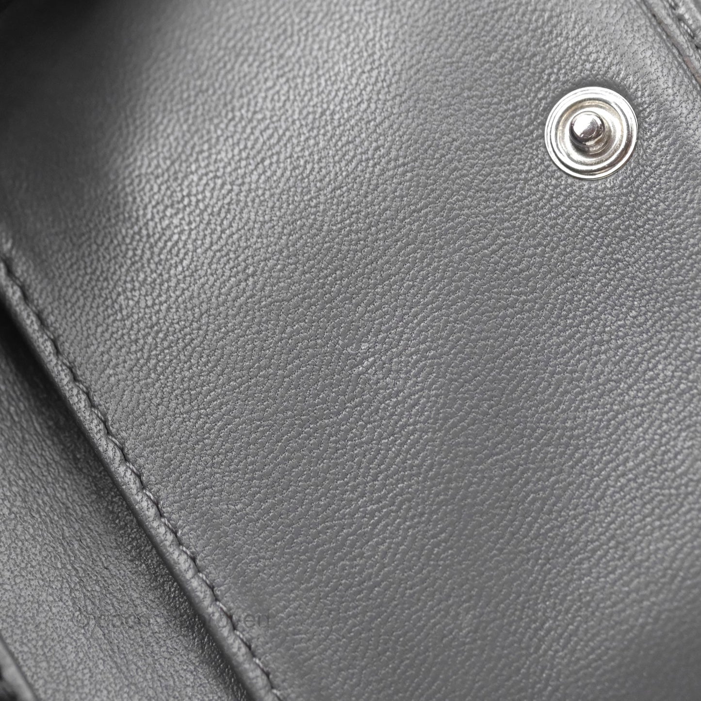 Chanel 19 Grey Short Trifold Wallet Lambskin Silver Hardware