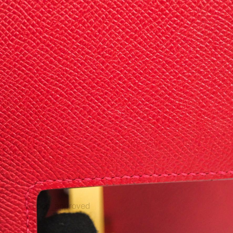 Hermès Constance 24 Rouge Casaque Epsom Gold Hardware