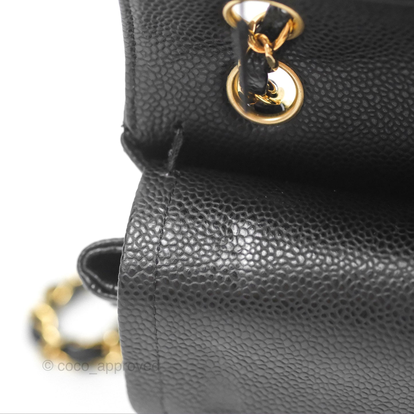 Chanel Small Quilted Classic Flap Black Caviar 24K Gold Hardware