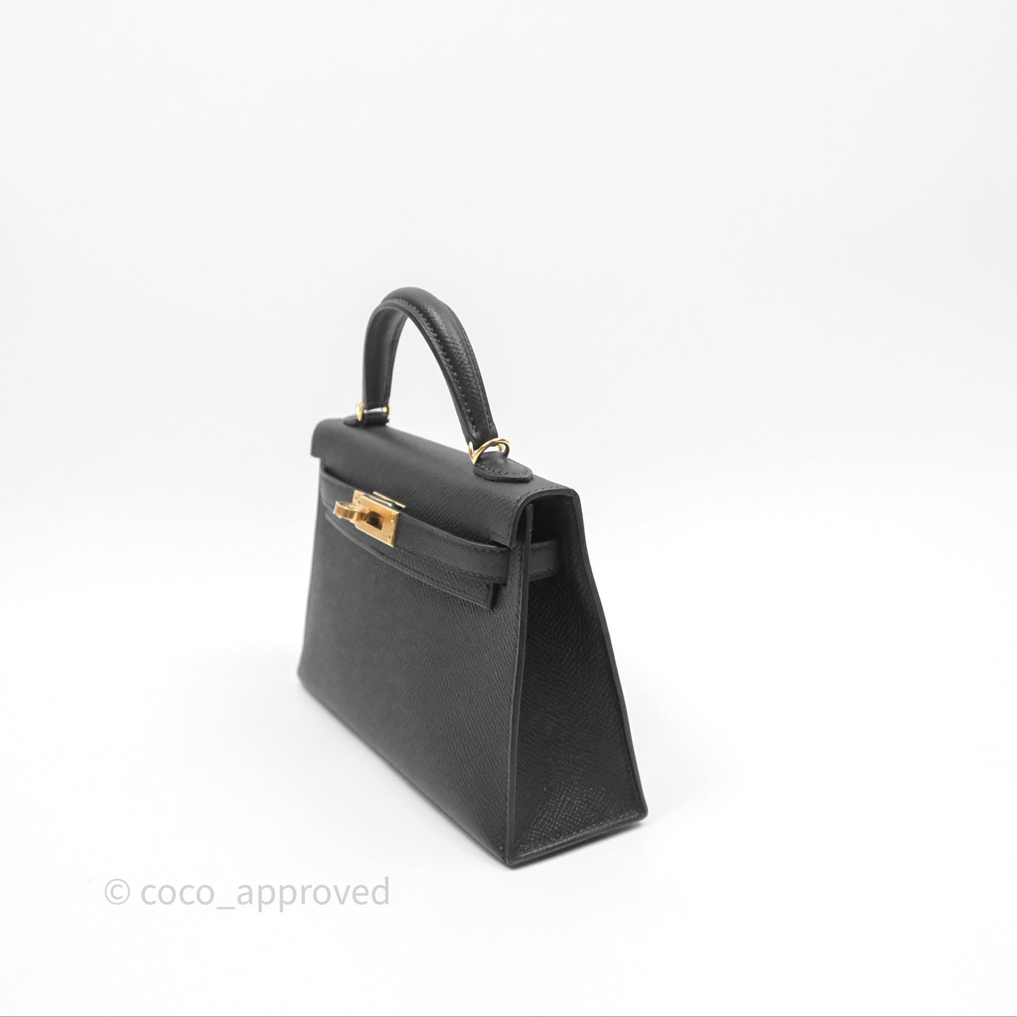 Hermès Mini Kelly II Noir 89 Epsom Gold Hardware