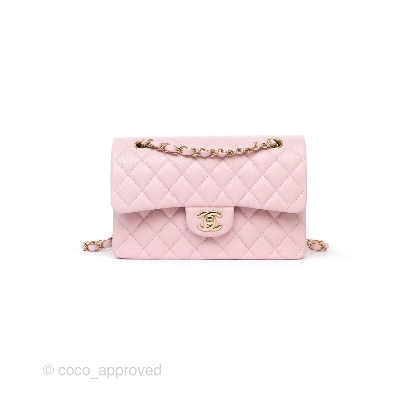 Chanel Small S/M Classic Flap Light Pink Caviar Gold Hardware