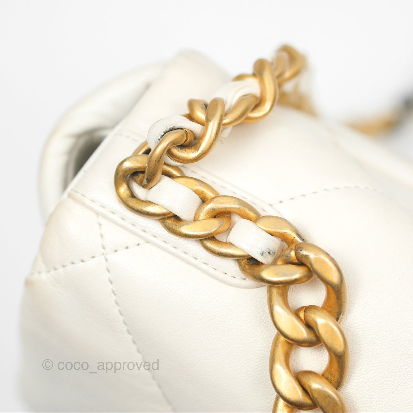 Chanel 19 Small Ivory White Lambskin Mixed Hardware